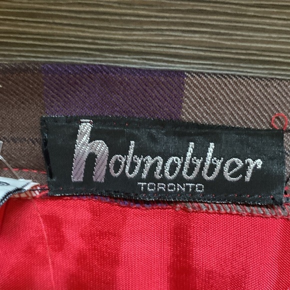 Vintage Wool Tartan Scottish Plaid Pleated Red and Purple Midi Skirt Sz S - Picture 12 of 14